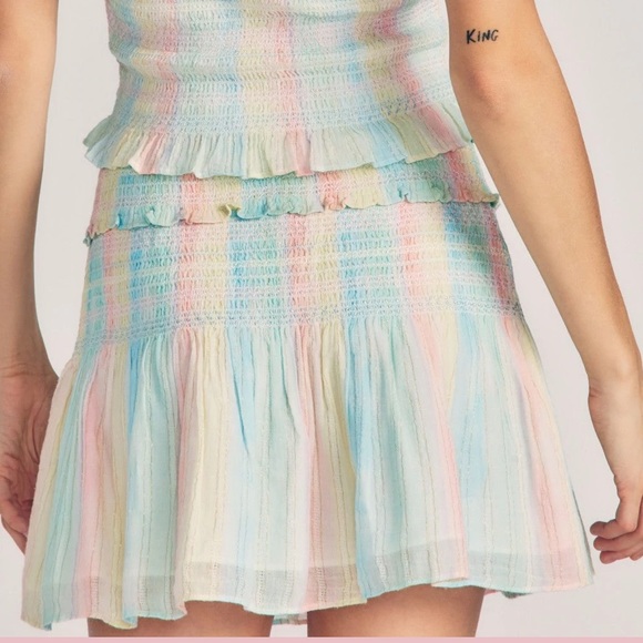 LoveShackFancy Camilla Skirt in Multi Horizon Size Large - Picture 3 of 4